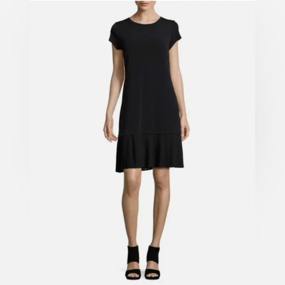 michael kors black dress with gold zipper Michael Kors - Black Cotton Fit & Flare Dress Sz 2
